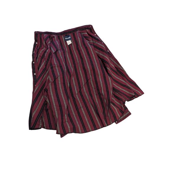 Wrangler Western Pearl Snap Shirt Mens XXL Long Sleeve Burgundy Cowboy Rodeo - Picture 5 of 13